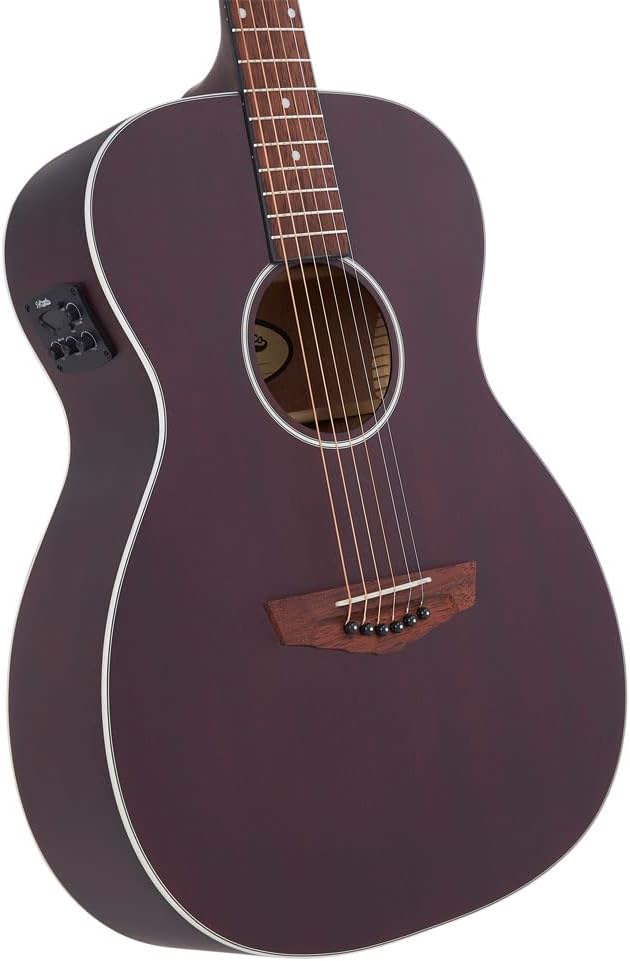 D'Angelico DAPLSOMSTWCP Premier Tammany LS Acoustic-Electric Guitar, Trans Wine (Gear Hero Exclusive)