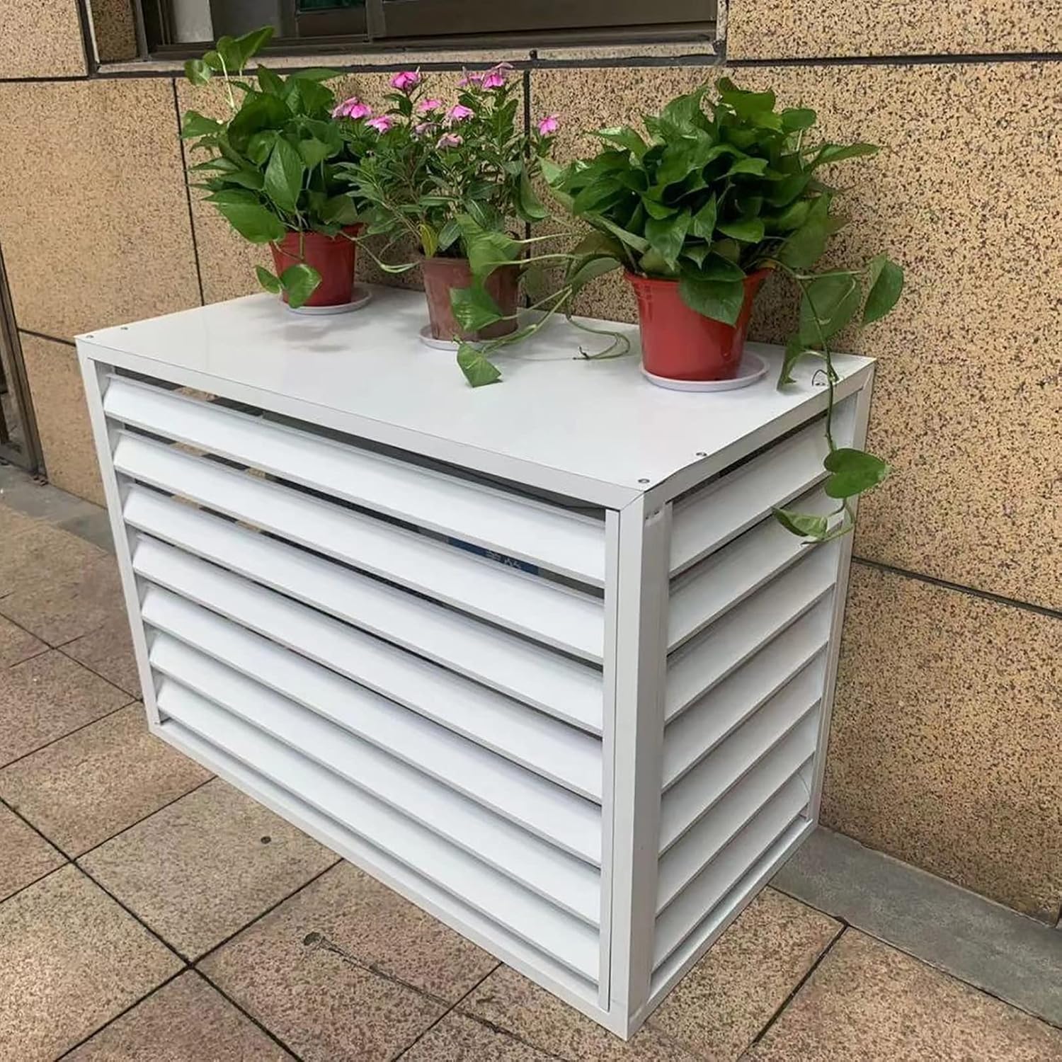 Air Conditioner Cover,Air Conditioner Privacy Fence Decorative Screen,All Weather Anti Theft AC Covers Split Air Conditioner Covers,Air Conditioner Covers for Outside Units,Ac Cover for Outs