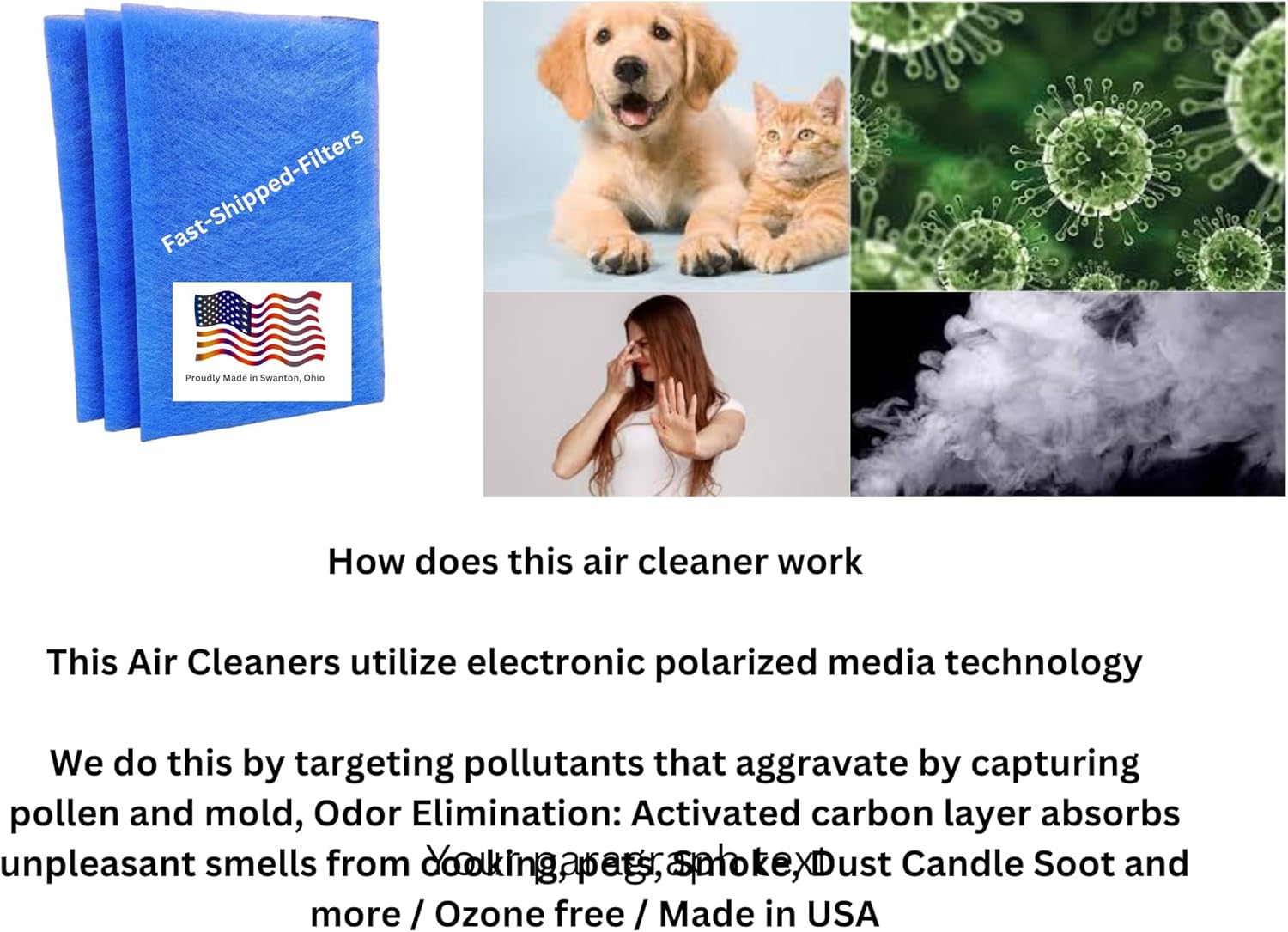 Fast-Shipped-Filters 3 Pack 14x25 PremierOne P6100Air Filter electronic air cleaner replacement polarized filter pads refill