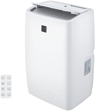 14,000 BTU Portable Air Conditioners, Cools Up to 750 Sq.Ft, Auto-Evaporation Low Noise, 3 in-1 Portable AC Unit with Remote Control Fits for Large Room, Office, Garage, White