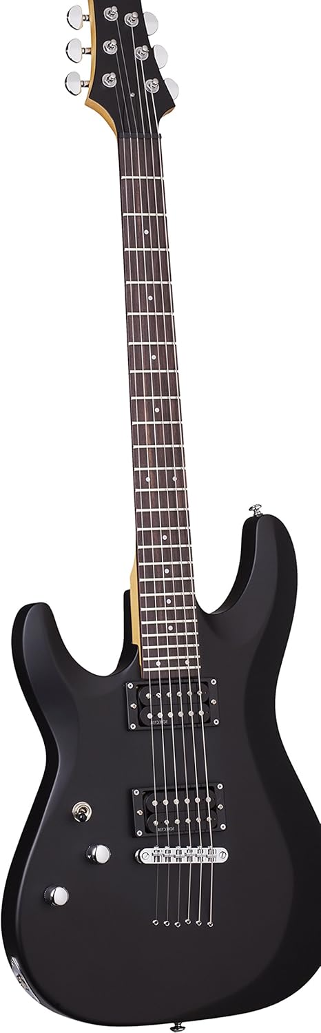 Schecter 433 C-6 Deluxe Left Handed Solid-Body Electric Guitar, Satin Black