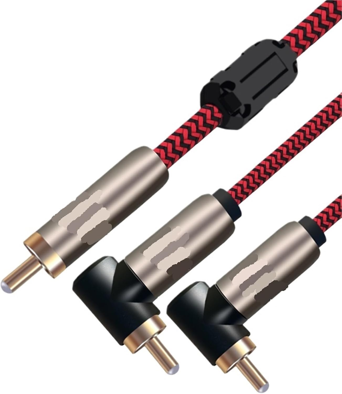 Audio Cable Audiophile to 2 Male Angle Splitter Y Cable for Amplifier Speaker Subwoofer Shielded to Dual(3m)