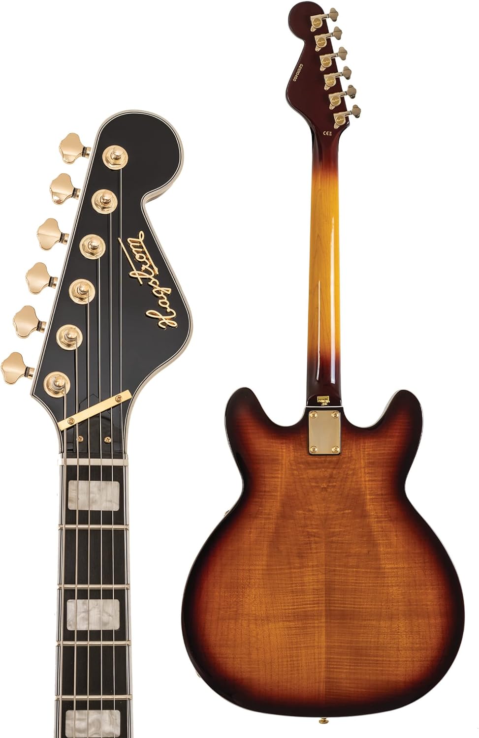 Hagstrom 6 String Electric Guitar Pack, Right, Vintage Sunburst (VIK67-G-VSB)