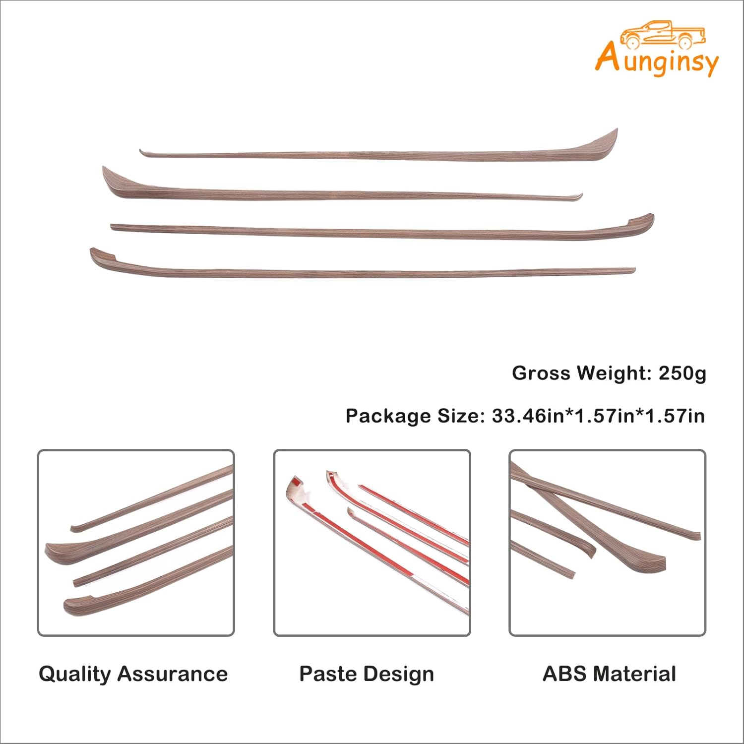 Aunginsy Car Inner Door Panel Strips Trim Compatible with Toyota Tundra 2022 2023 2024 2025 Pickup Truck Front Rear Door Armrest Panel Molding Decorative Cover Protector ABS Interior Accessories