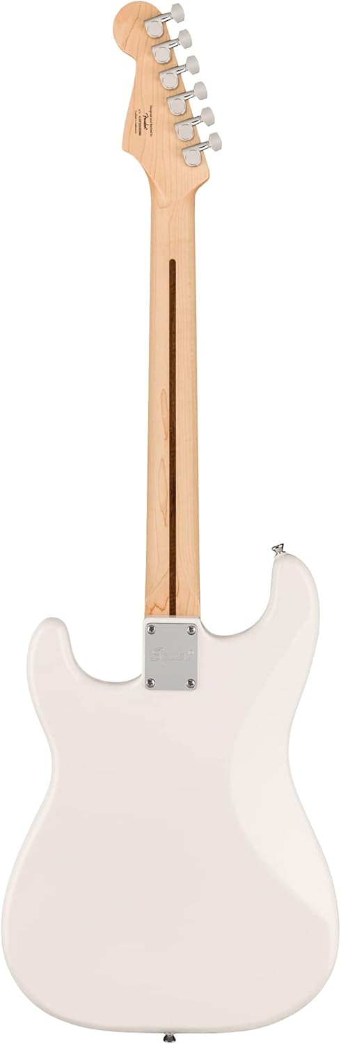 Fender Squier Sonic Stratocaster HT - Arctic White Bundle with Tuner, Strap, Picks, and Austin Bazaar Guitar DVD