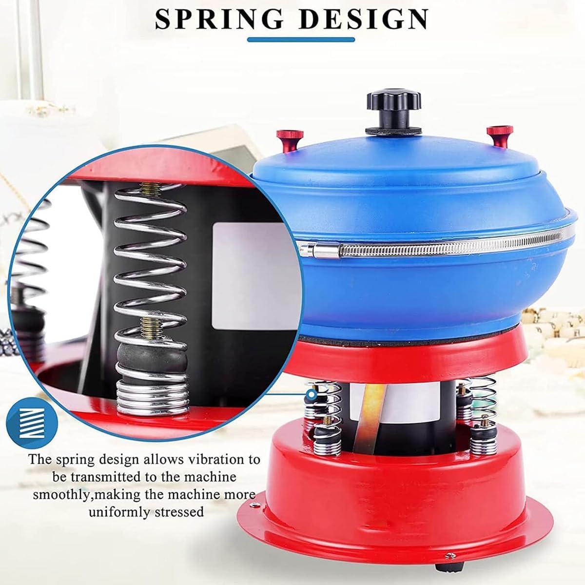 Rock Polisher Small Vibration Polishing Machine, Vibration Grinder, Metal Deburring Machine gem Faceting Machine for Jewelry, Agate, Jade