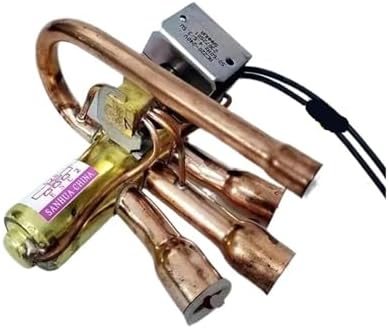 Compatible For Sanhua， Four Way Reversing Valve With Coil AC220V Refrigerant 4 Way Valve Air Conditioning Directional Valve(SHF-9H-35U)