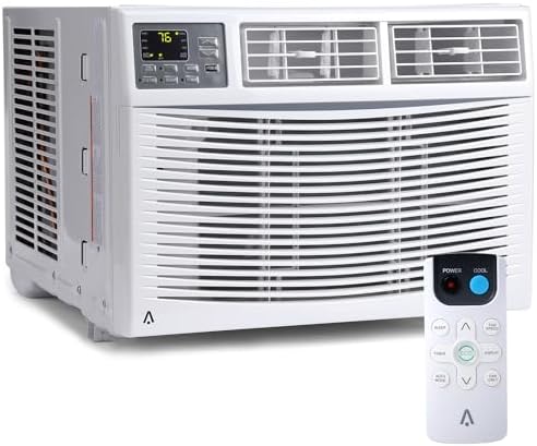 GarveeLife 8000 BTU Air Conditioner Window Uni with WiFi, 3 in-1 Window AC Unit Cooler, Dehumidifier & Fan with Timer, Remote Control & Installation Kit, Cooling Rooms Up to 450 Sq. Ft, 115V, White