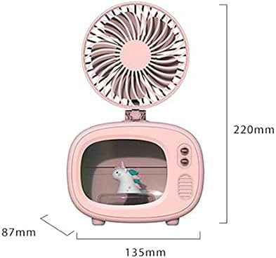 Cooling Fans Personal Air Cooler, 4000 mAh Cordless Portable Air Conditioner with 3 Speed Modes, Rechargeable Mini Air Conditioner Fan with 7 Colors Night Light for Desktop, Office, Room (Green)