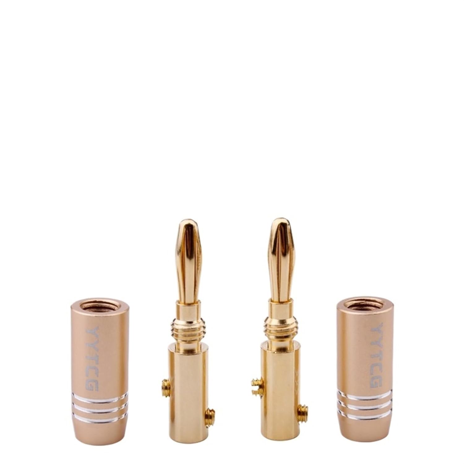 4Pcs/lot Banana Plugs Jack 24K Gold-Plated Connectors Amplifier