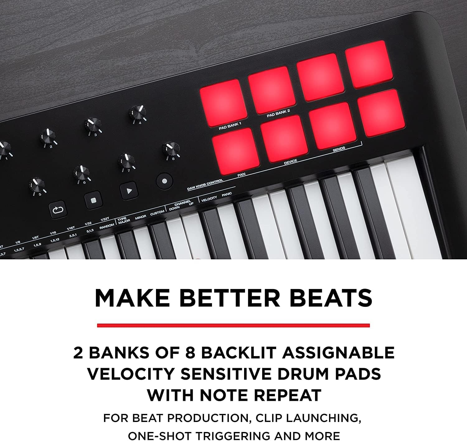 MIDI Controller Bundle - 49 Key USB MIDI Keyboard with Beat Pads, Studio Headphones and Production Software - M-Audio Oxygen 49 MKV and HDH40