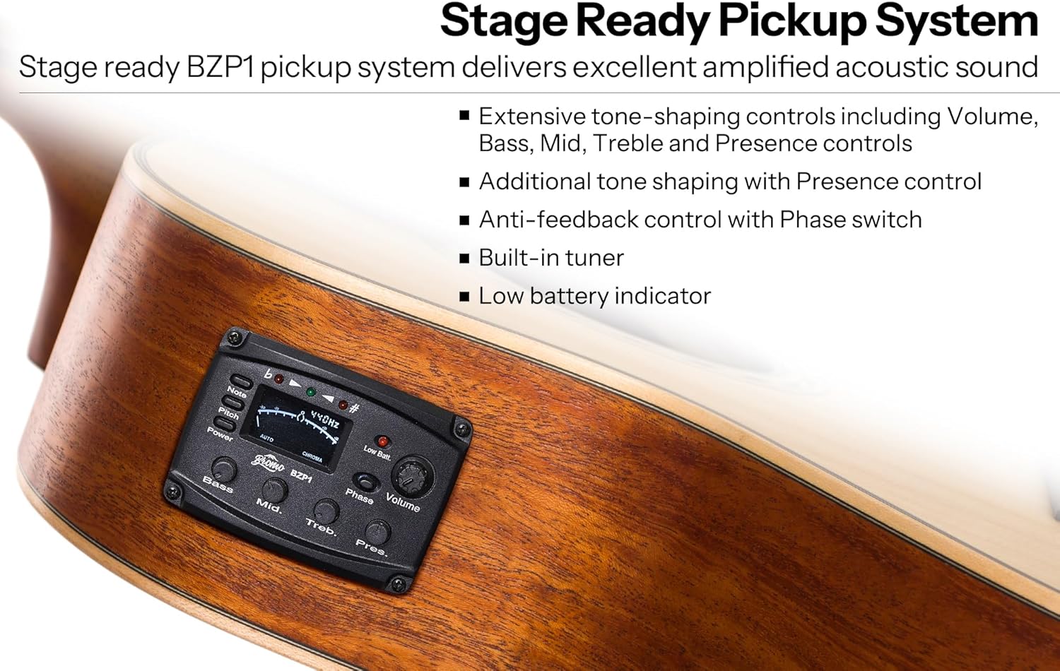 Bromo BAT 4CE SG Solid Top Dreadnought Acoustic Guitar