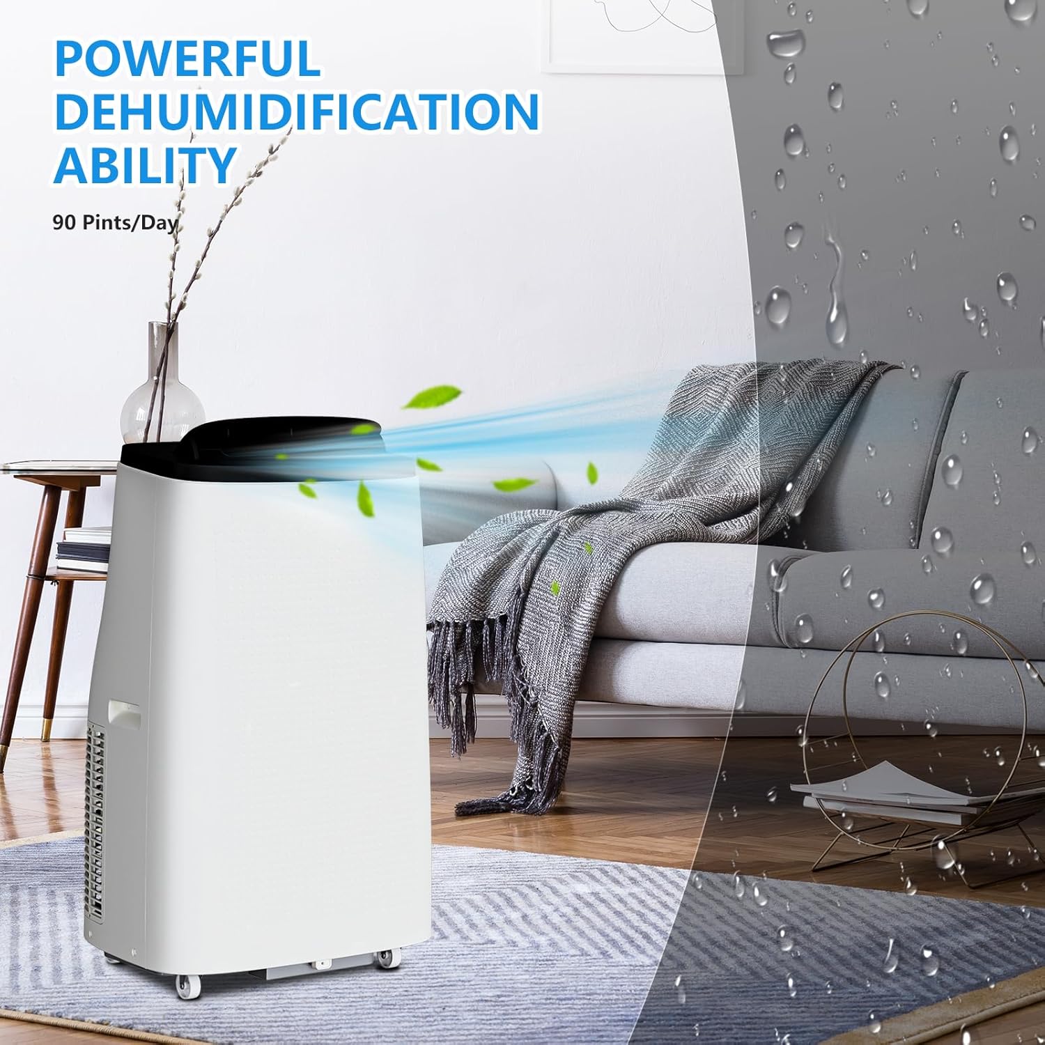 Garvee14,000 BTU Portable Air Conditioner - Portable AC Cools 750 Sq. Ft, 3 in-1 Portable AC Unit with Dehumidifier & Sleep Mode, Energy Efficient, Includes Window Kit & Remote (White + Grey)