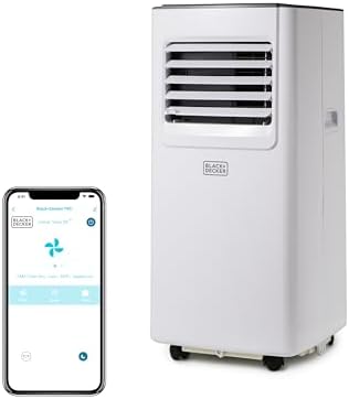 BLACK+DECKER Portable Air Conditioner 8,000 BTU (5,100 BTU SACC) with Wifi & Remote Control, 3-1-in Air Conditioner, Fan & Dehumidifier with App, Alexa & Google Assistant
