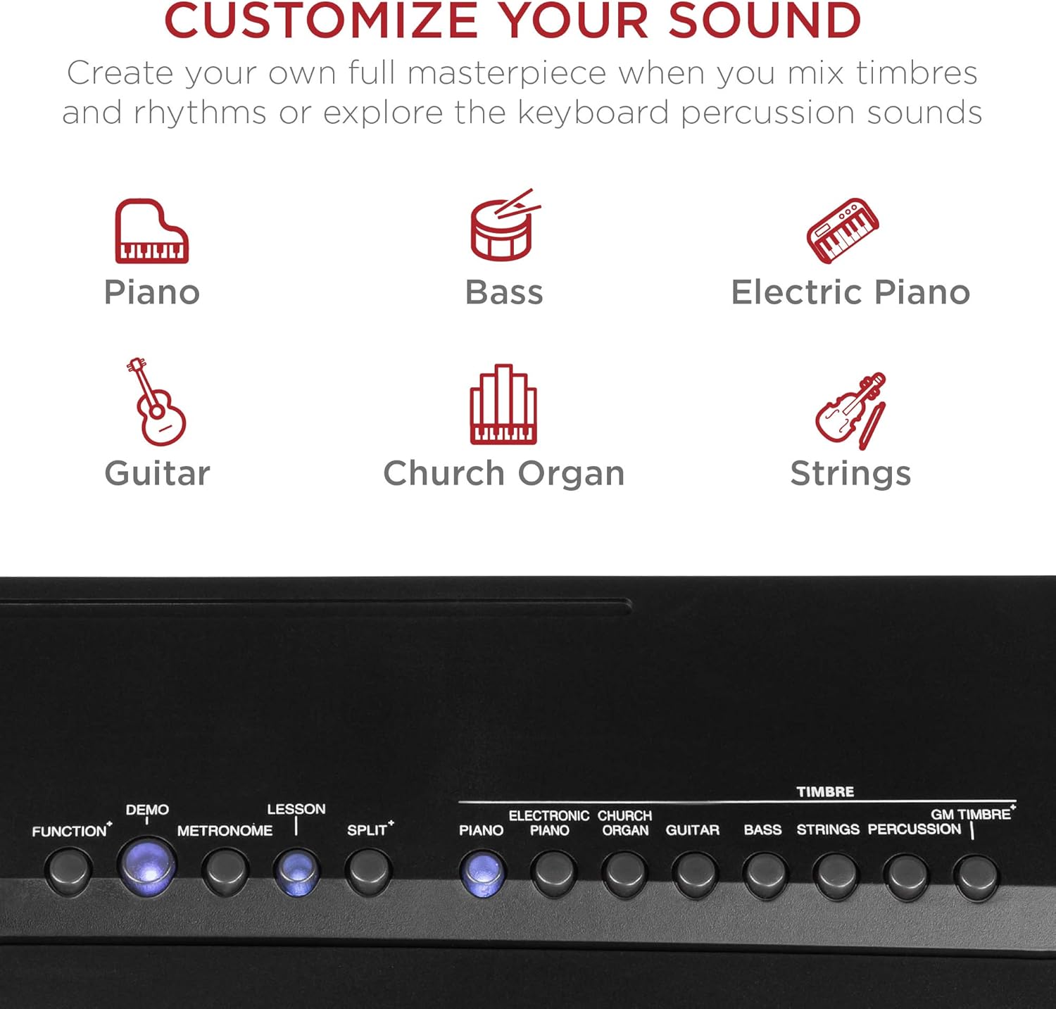 Best Choice Products 88-Key Full Size Digital Piano Electronic Keyboard Set for All Experience Levels w/Semi-Weighted Keys, Stand, Sustain Pedal, Built-In Speakers, 6 Voice Settings - Black