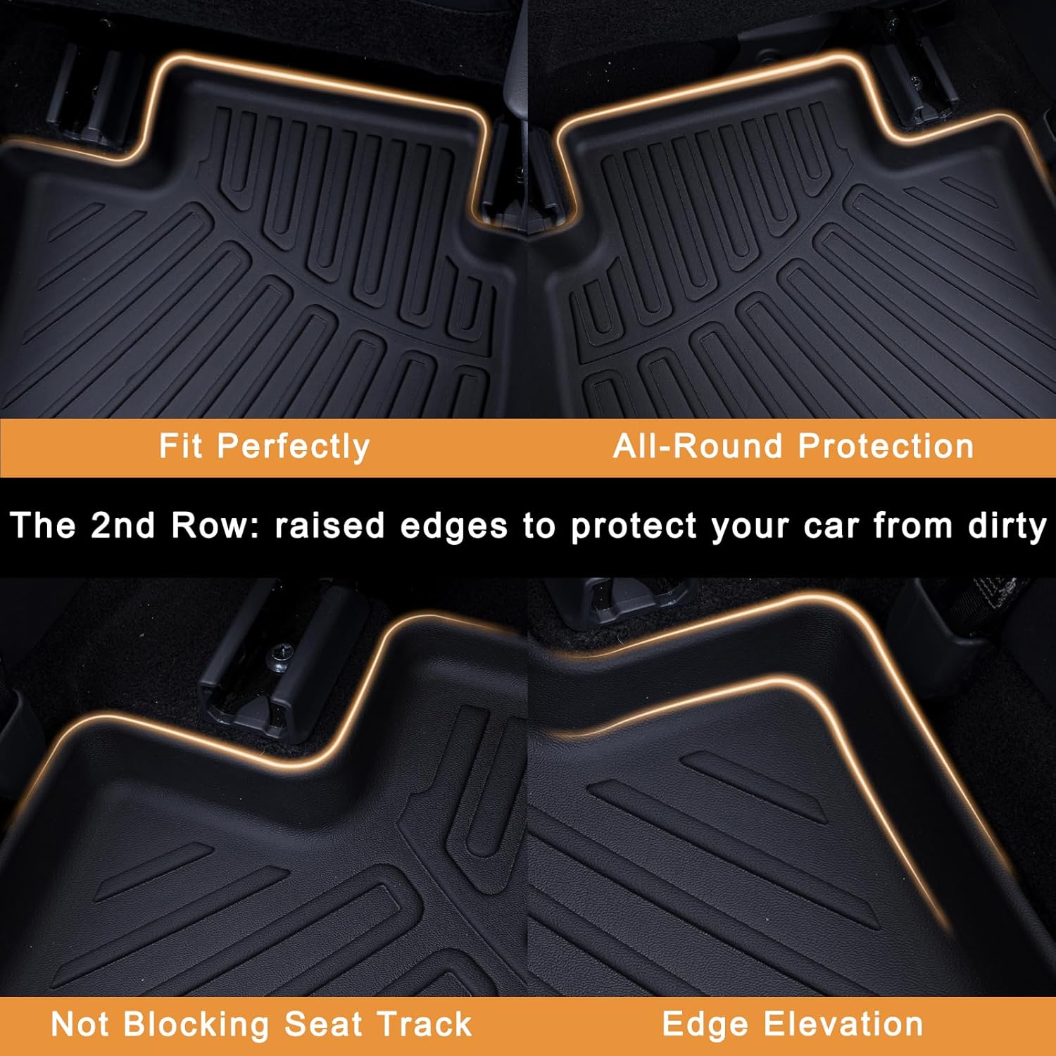 Floor Mats for 2026 Hyundai Palisade (Only Fit Gas), TPE All Weather Protection Car Mats Floor Liners Automotive Accessories,Black