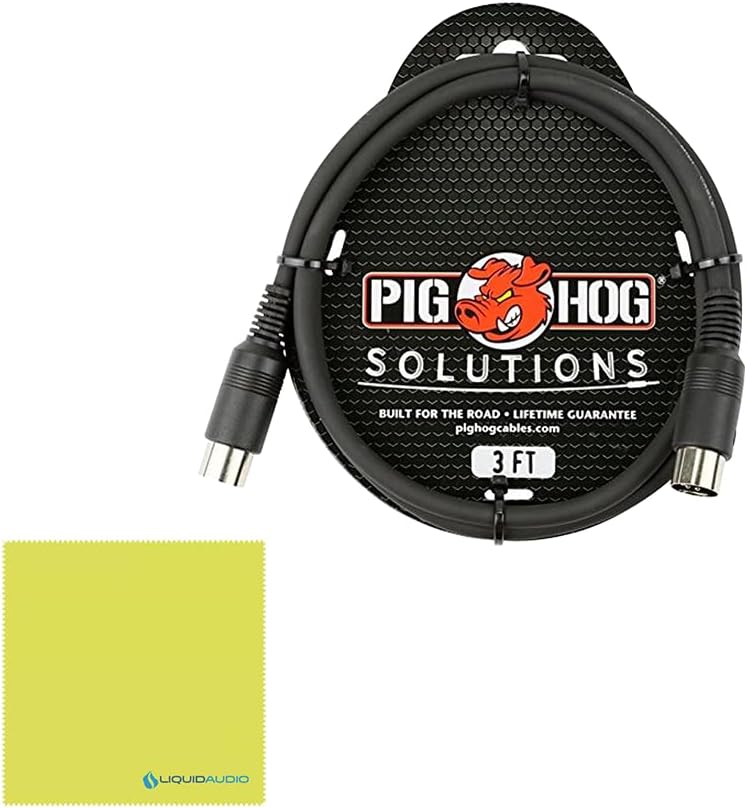 Arturia MiniLab 3 25 SlimKey Controller Bundle with 3ft Pig Hog MIDI Cable & Polishing Cloth– Orange, USB-MIDI Keyboard, 8 RGB Pads, 8 Encoders, Faders, DAW Integration, Software for Music Production