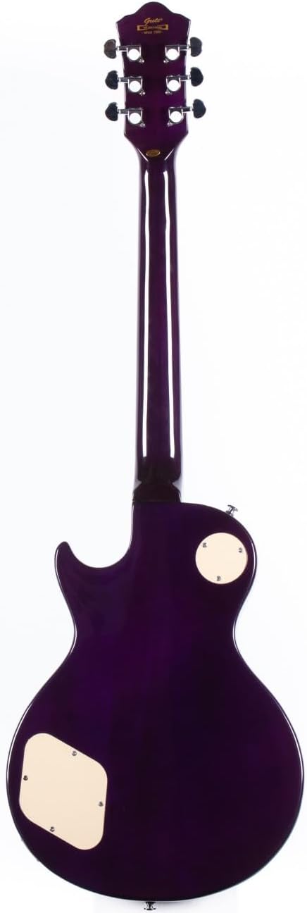 40'' Electric Guitar Solid Lpys-006 Maple Neck, LP Style Electric Guitar, Stainless Steel Cover, Suitable for all Levels, with GIGBAG (GTLP-02-purple)