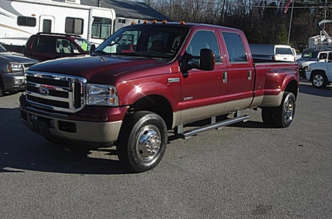 4pcs 17 inches Polished Dually Wheel Simulators, Bolt On 304L Stainless Steel Wheel Cover, Screw on 8 Lug 4 Hand Hole Hubcaps Fit for 2005-2024 Ford F350 2WD/4WD w/Tool Kit 708A
