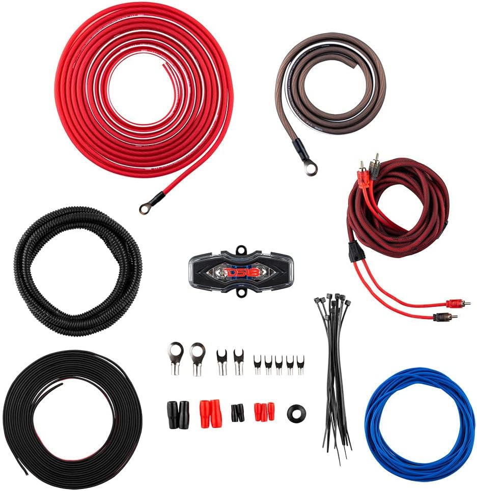 DS18 OFCKIT8 Ultra Flex Advance 8 Gauge Complete Amplifier Installation Wiring Kit 8GA with Fuse Holder and 80 Amp Fuse - Up to 960 Watts, OFC 100% Cooper