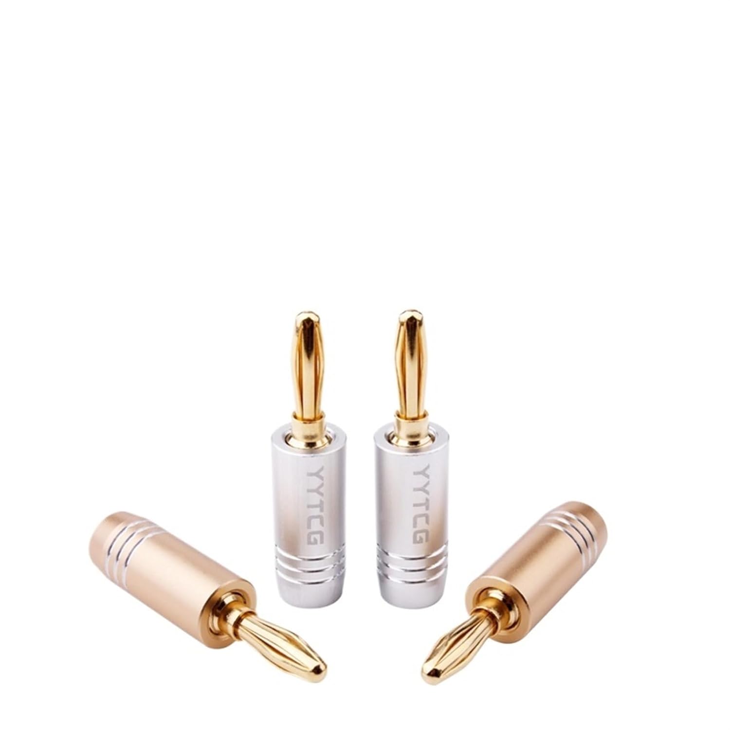 4Pcs/lot Banana Plugs Jack 24K Gold-Plated Connectors Amplifier