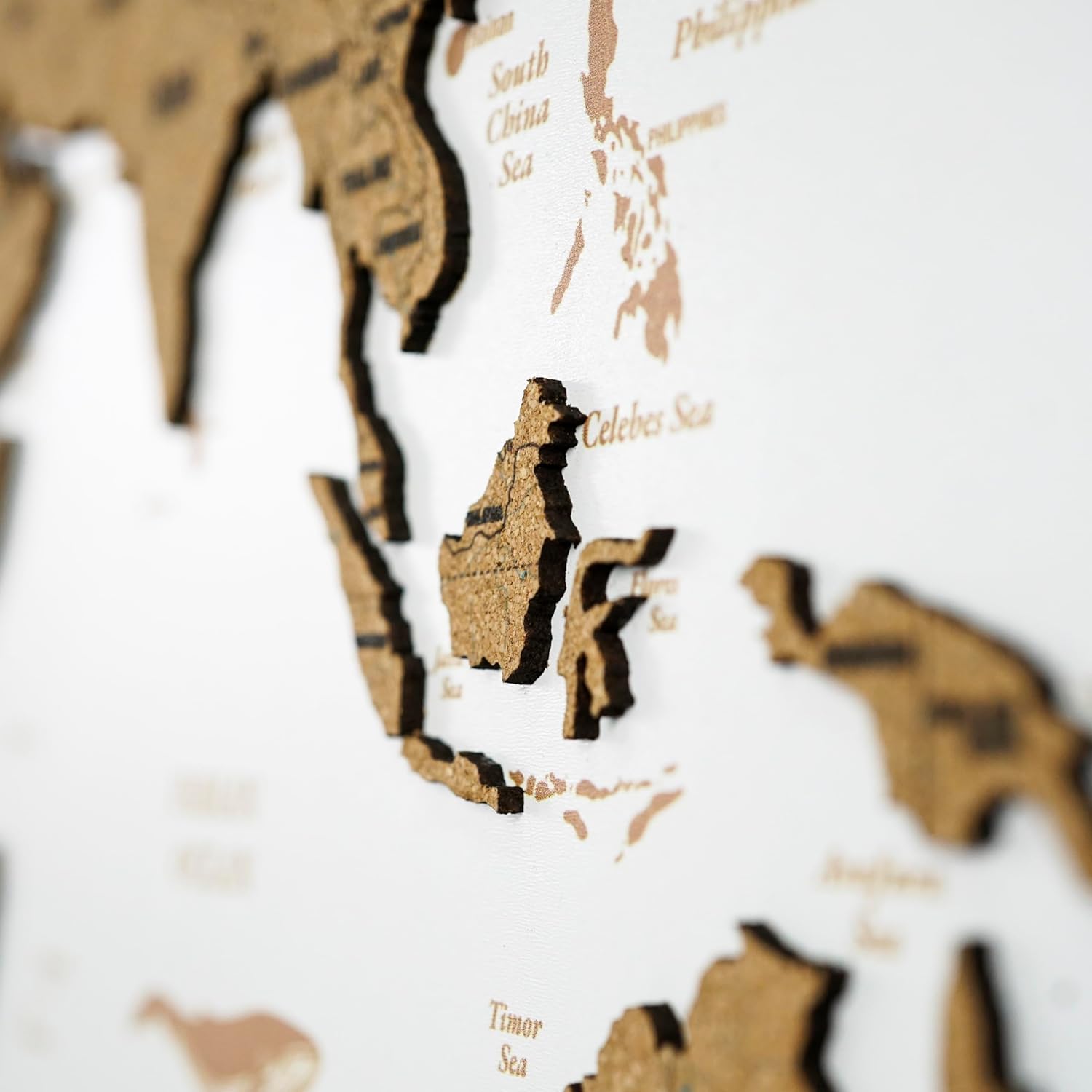 Colorfull Worlds Unframed White Cork World Map Wall Art – 35 x 23 inches – 1-Piece Design – Travel Pin Board – Modern Office & Home Decor