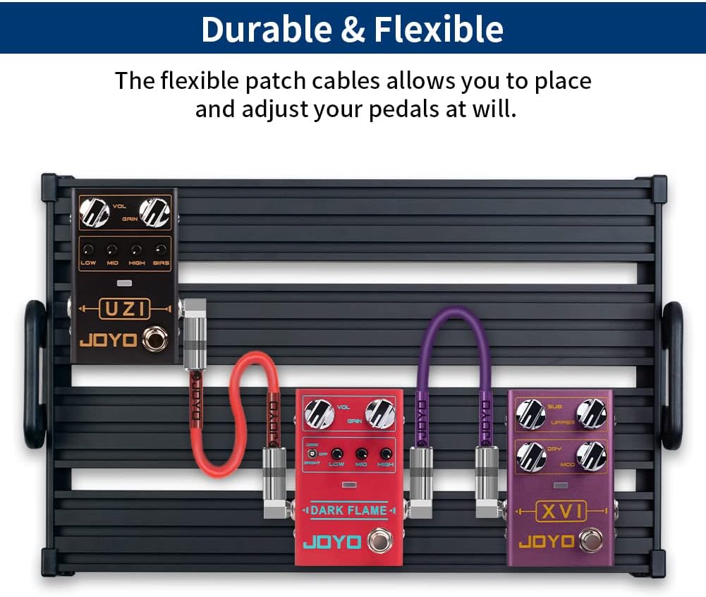 JOYO Cabinet Modeling Power-amp Simulation Effect Pedal R-08 Bundle with Guitar Pedal Patch Cables CM-11, 1/4 Inch