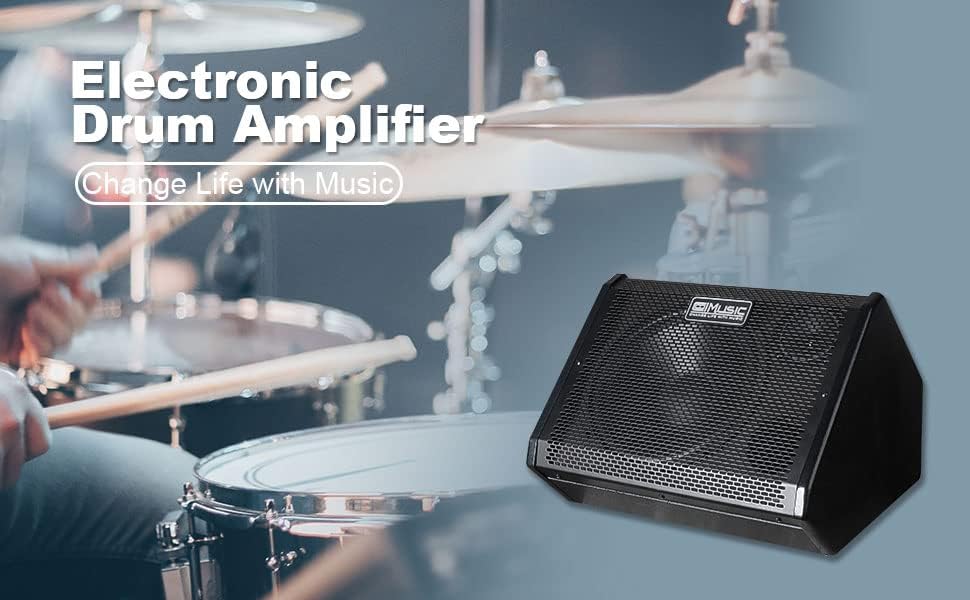 Coolmusic Electric Drum AMP 80-Watt Electronic Drum Amplifier DM80 Keyboard Speaker with Bluetooth, with 3-Year Warranty