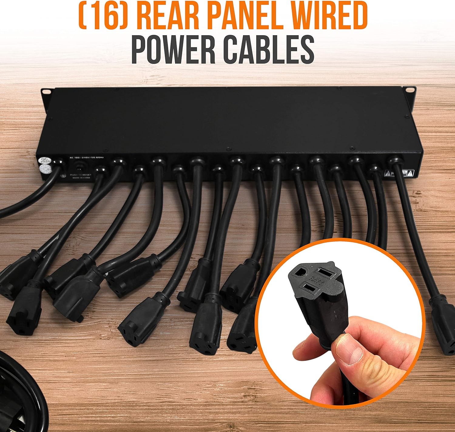 Pyle 19 Outlet 1U Rackmount Power Distribution Unit - Surge Protector - 15 Amp Circuit Breaker - 4 USB Ports - 15FT Cord - Power Supply for Servers, Audio Equipment, Home/Office Use - PCO865