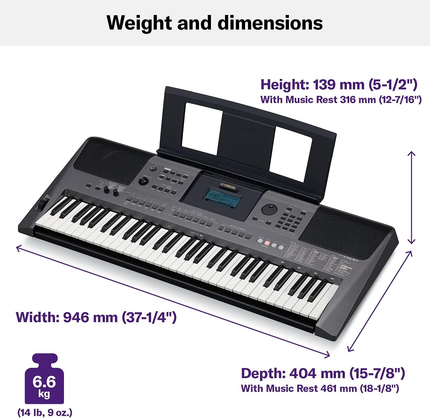 Yamaha PSR-I500 61-Key Portable Keyboard With Indian Voices, Styles and Songs