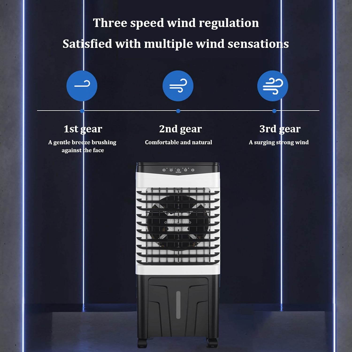 Refrigeration Small Air Cooler,portable Air Conditioner,Three Adjustable Wind Speeds,7.5H Timing Function Evaporative Air Cooler,for Garage, Factory, Supermarket, Household(Color:Touch screen version)