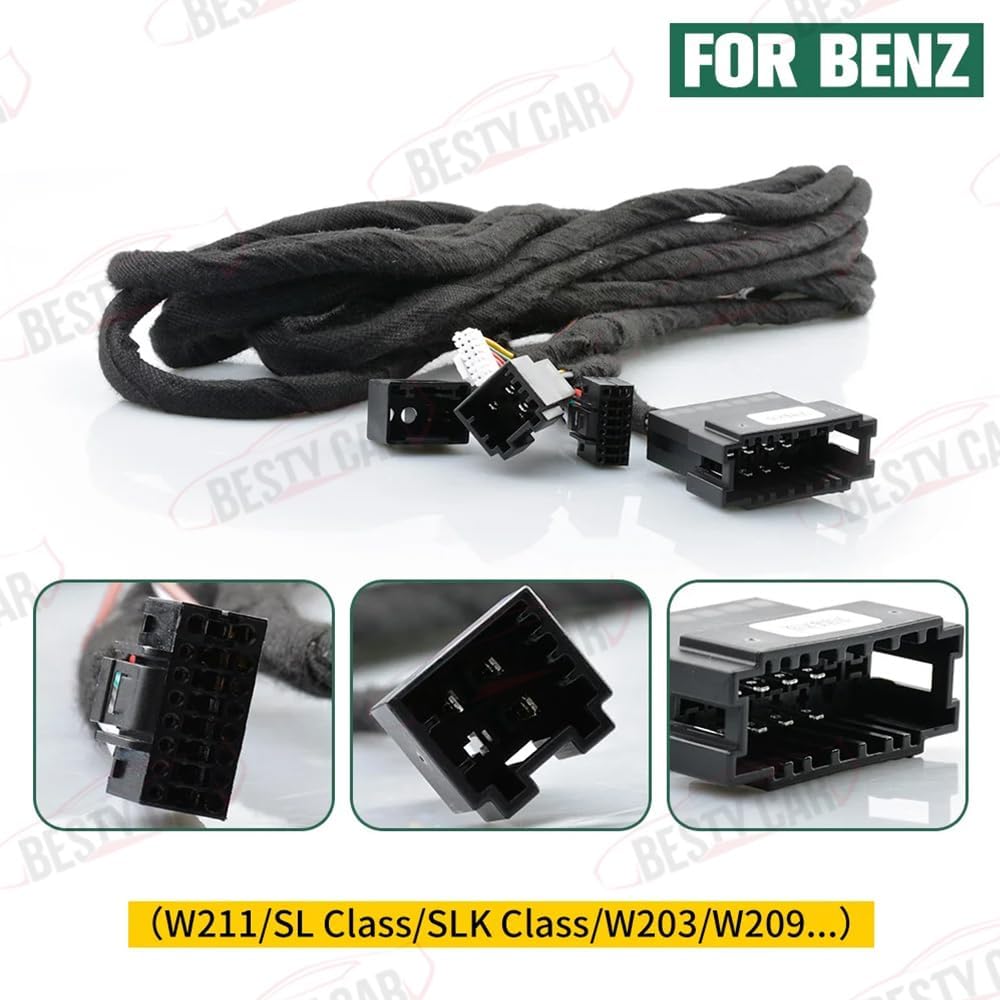 16pin Extension Amp Bypass Power Cable for Mercedes S-Class E Class W220 SL with D2B Most Fibre Optic Amplifier