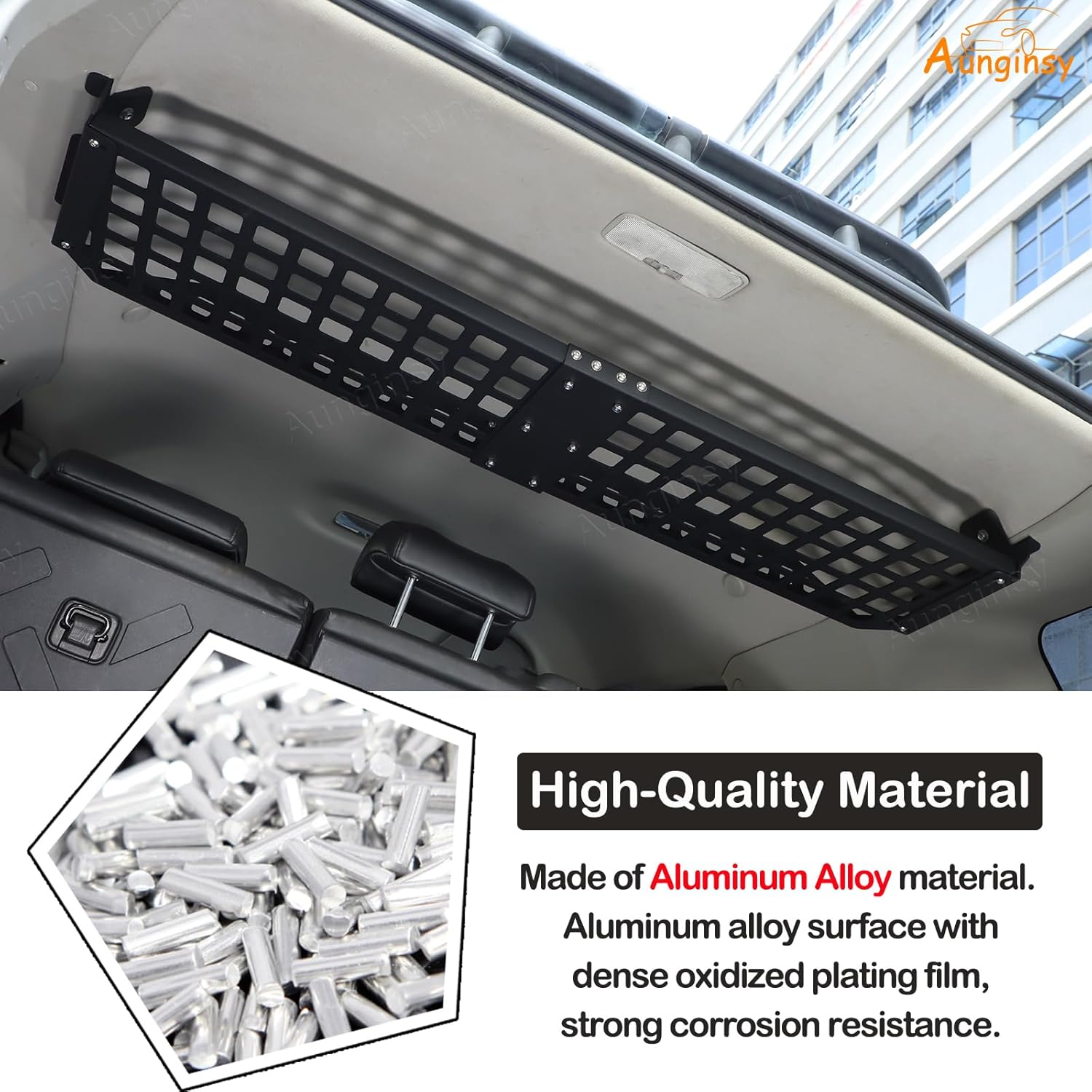 Car Trunk Roof Cargo Storage Rack Shelf Fit Toyot@a FJ Cruiser 2007-2021 Inner Rear Roof Panel Hanging Organizer Mount Bracket Rear Trunk Cargo Rack Storage Holder Overhead Panel Expansion Accessories