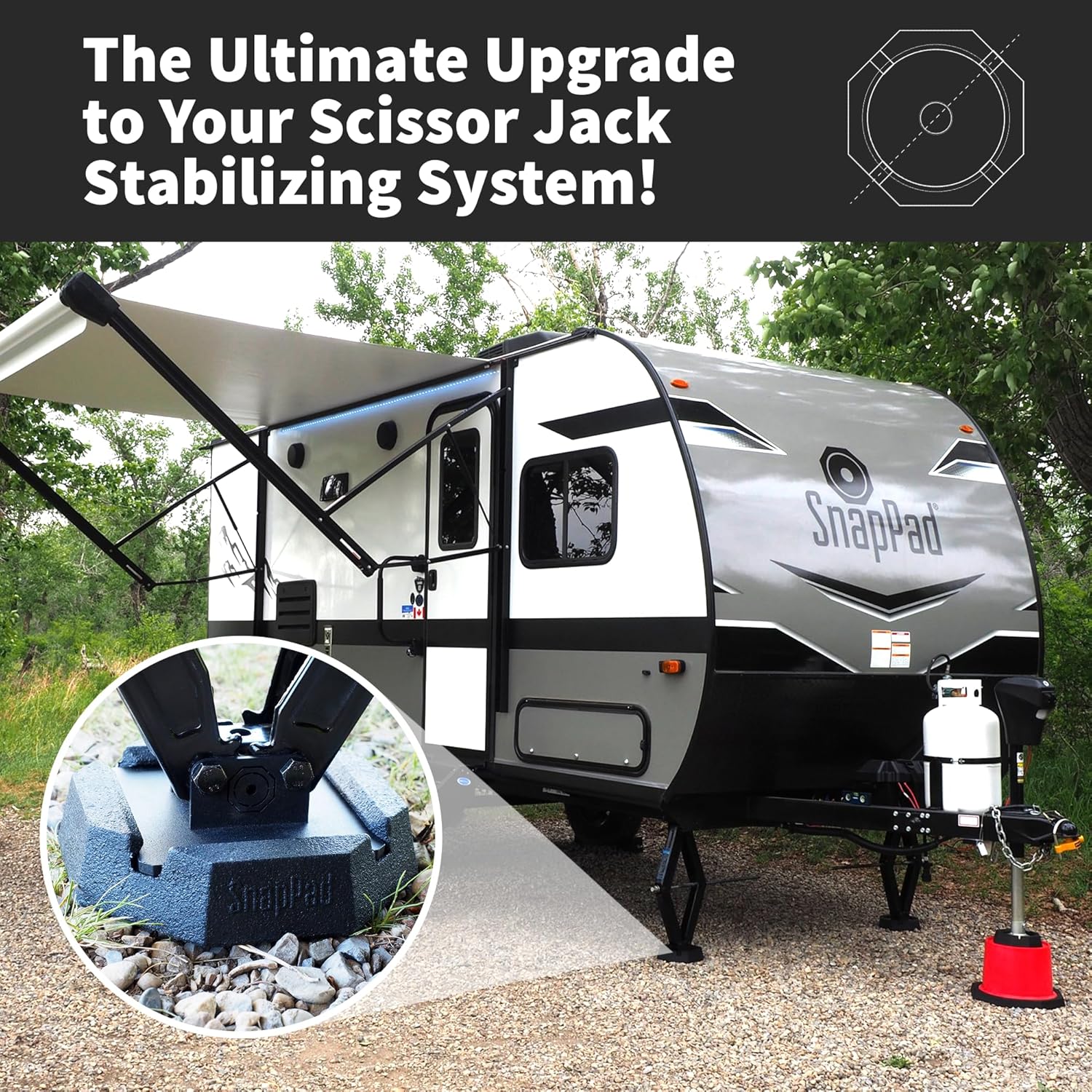 SnapPad SnapJack™ SJ (Pack of 4) | Two-Point Trailer Jack Stands Featuring 5.5