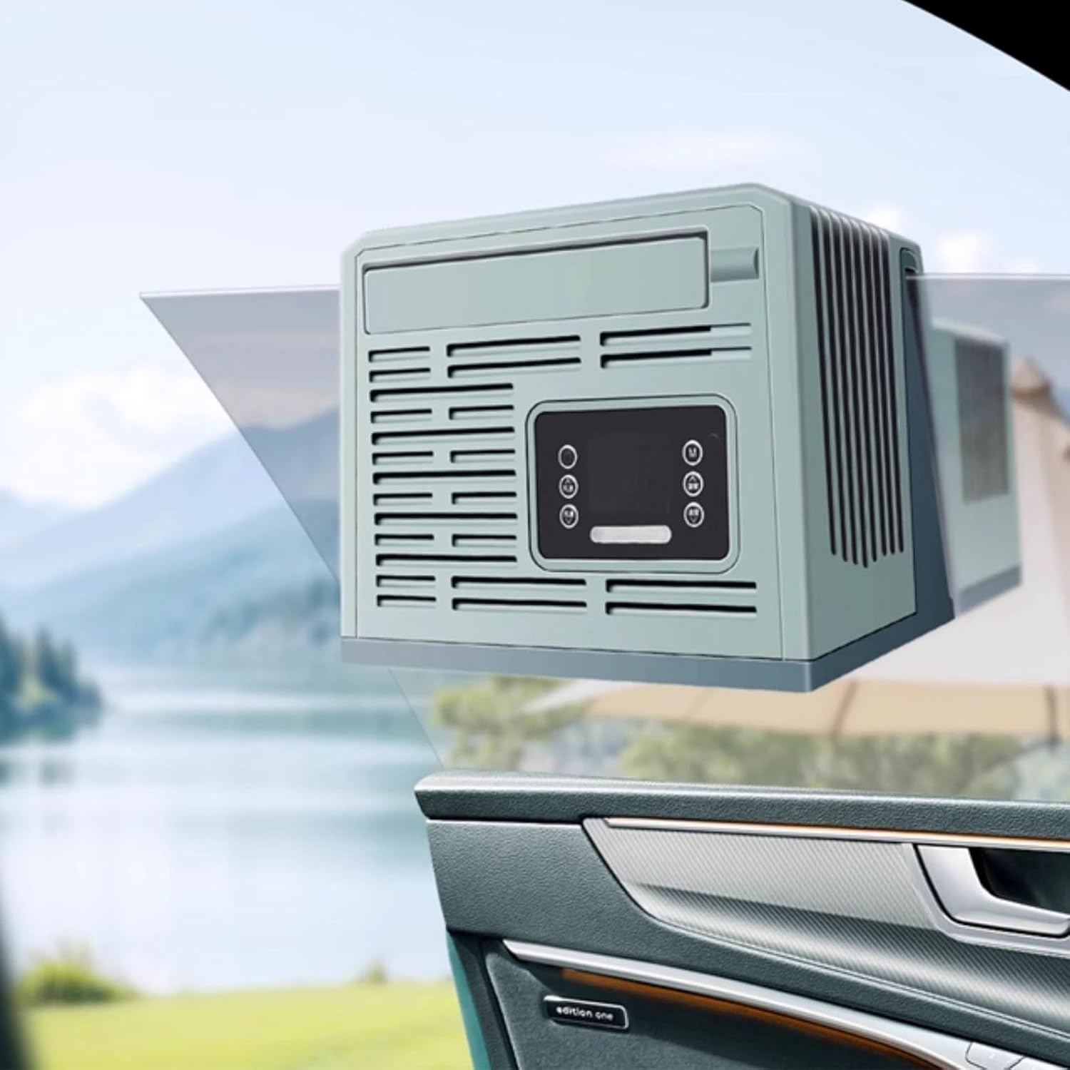 Ductless Portable Air Conditioner Window Kit Wind and Rainproof Air Cooler with Touch Panel and Remote Control 5 Wind Speed Adjustment Top Handle 24v/220v