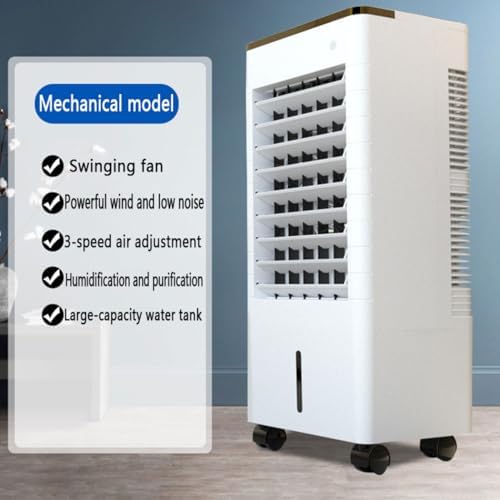 Portable Air Conditioner Evaporative Air Coolers with 90° Oscillating Windowless Portable Cooling Fan That Blow Cold Air with 12H Timer 3 Speeds Cooling AC Unit for Bedroom Indoor