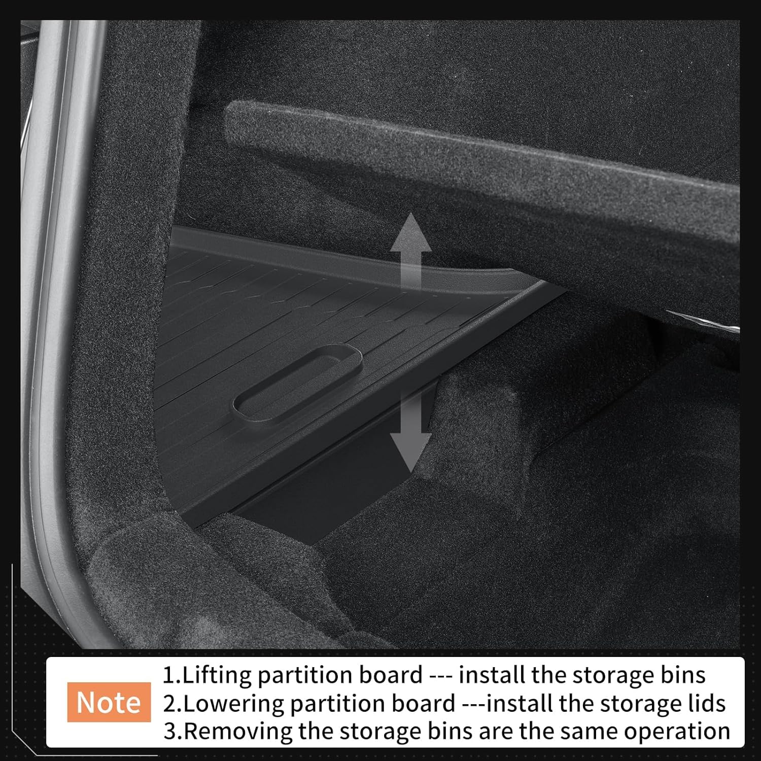 LUCKEASY Rear Trunk Storage Bins & Trunk Corner Up Storage Box for Tesla Model Y Juniper 2025 2026 Trunk Side Storage Box for Model Y Juniper 2025.03-Present Accessories Black TPE
