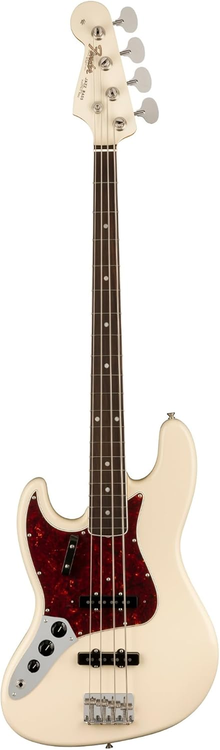 Fender American Vintage II 1966 Jazz Bass, Olympic White, Left-Handed, Rosewood Fingerboard