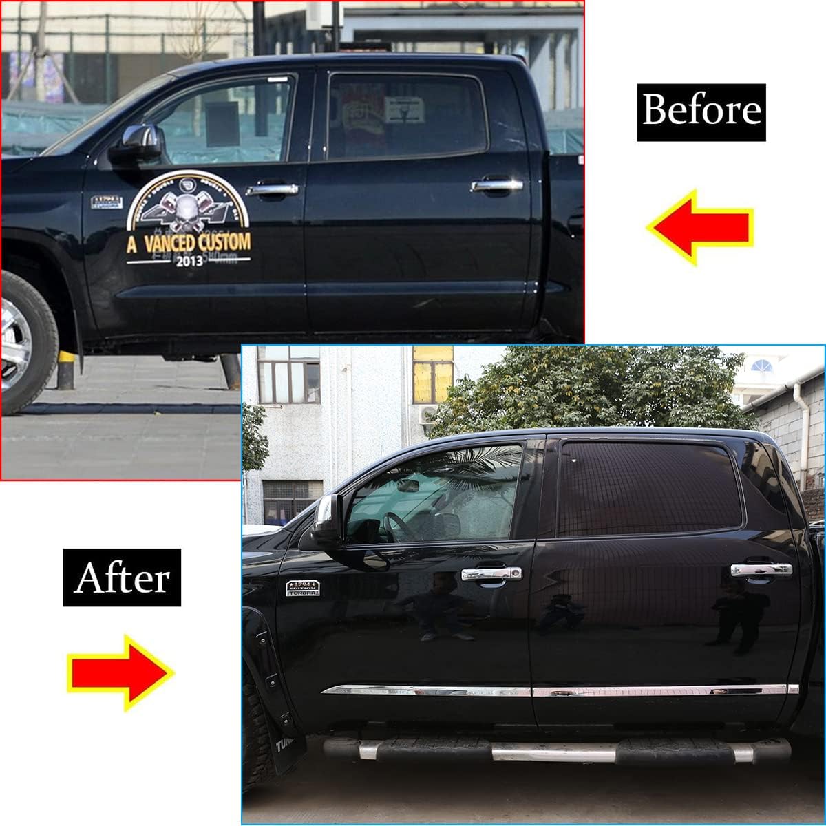 Aunginsy Car Body Panel Trim Strip Compatible with Toyota Tundra 2007-2021 Car Body Door Side Panel Stainless Steel Waistline Sticker Long Stripes Molding Decorative Cover Protect Exterior Accessories