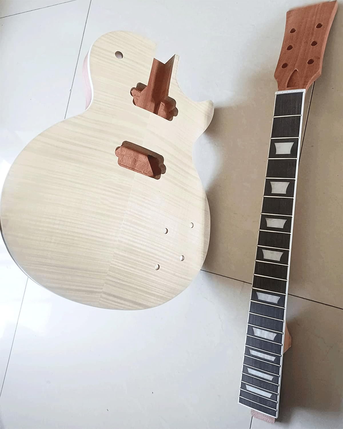 DIY Single Cut Electric Guitar Kits with Mahogany Body and Neck - Rosewood Fingerboard and All Components Included (SC)