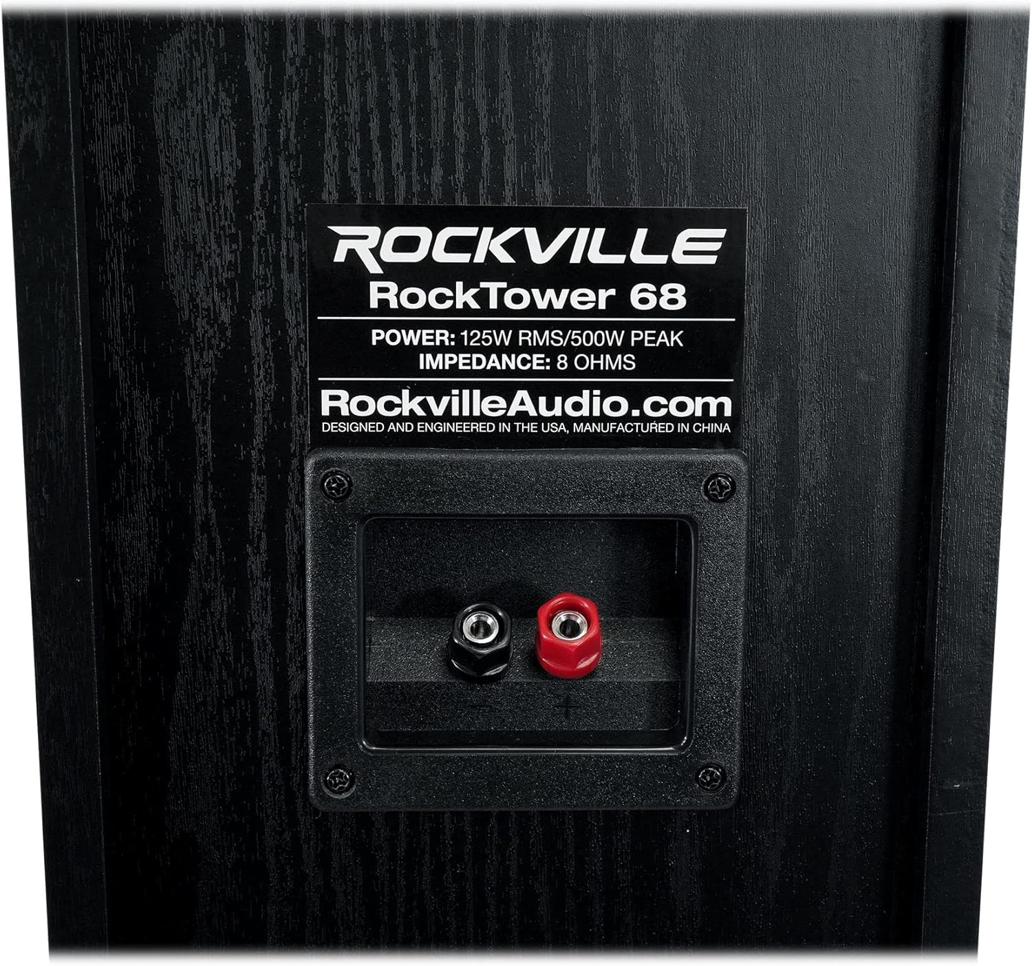Rockville RockTower 68B Passive Tower Speaker, 8 Ohm, Black, High-Fidelity Sound, Detachable Grille, 3-Way, 6.5