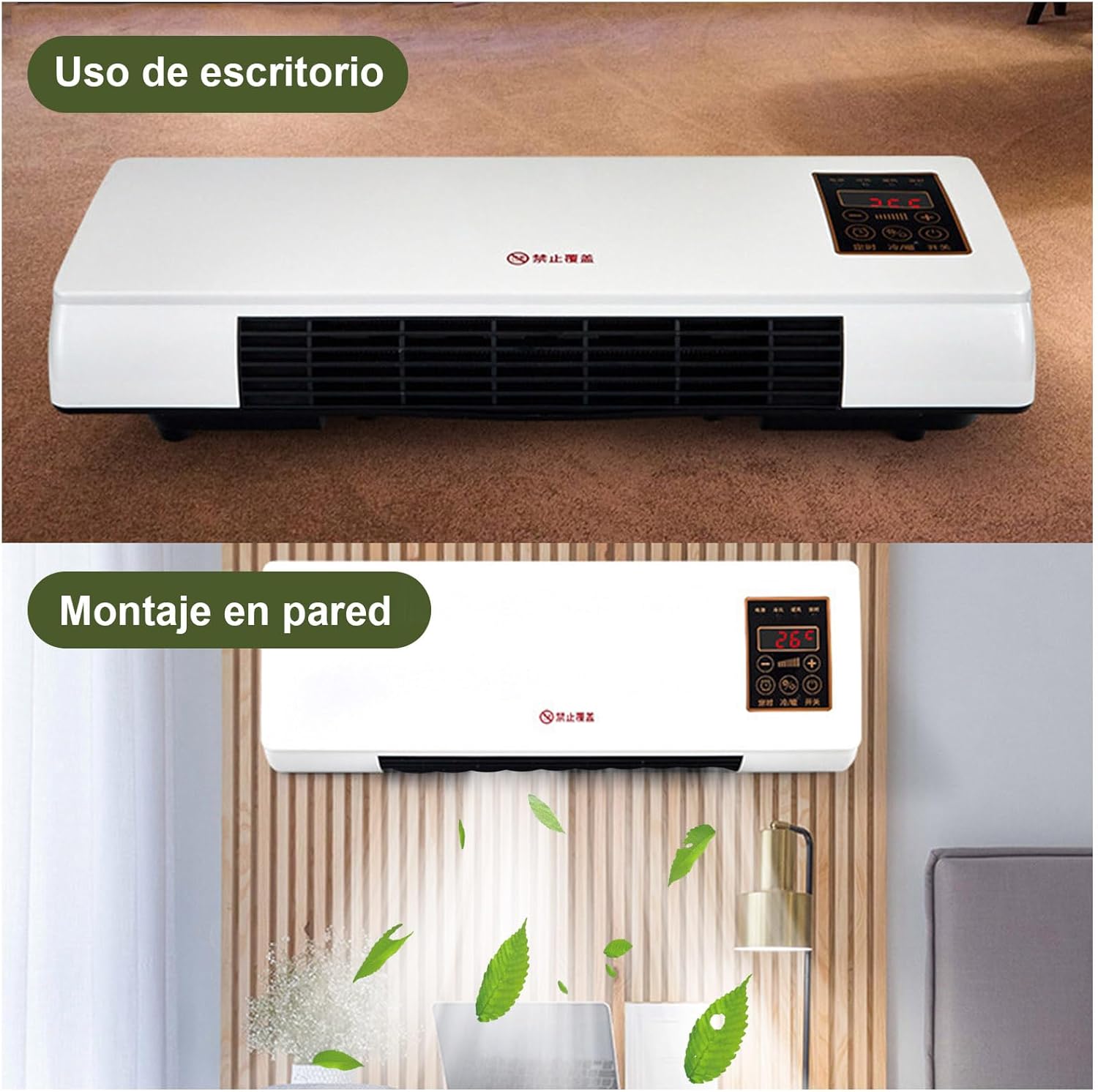 Enchantia Wall Mounted Air Conditioner, Cooling and Heating Portable Air Conditioning Split Max With Remote Control and Digital Display Screen, Wall-Mounted 2-In-1 Mini Split Thermostat