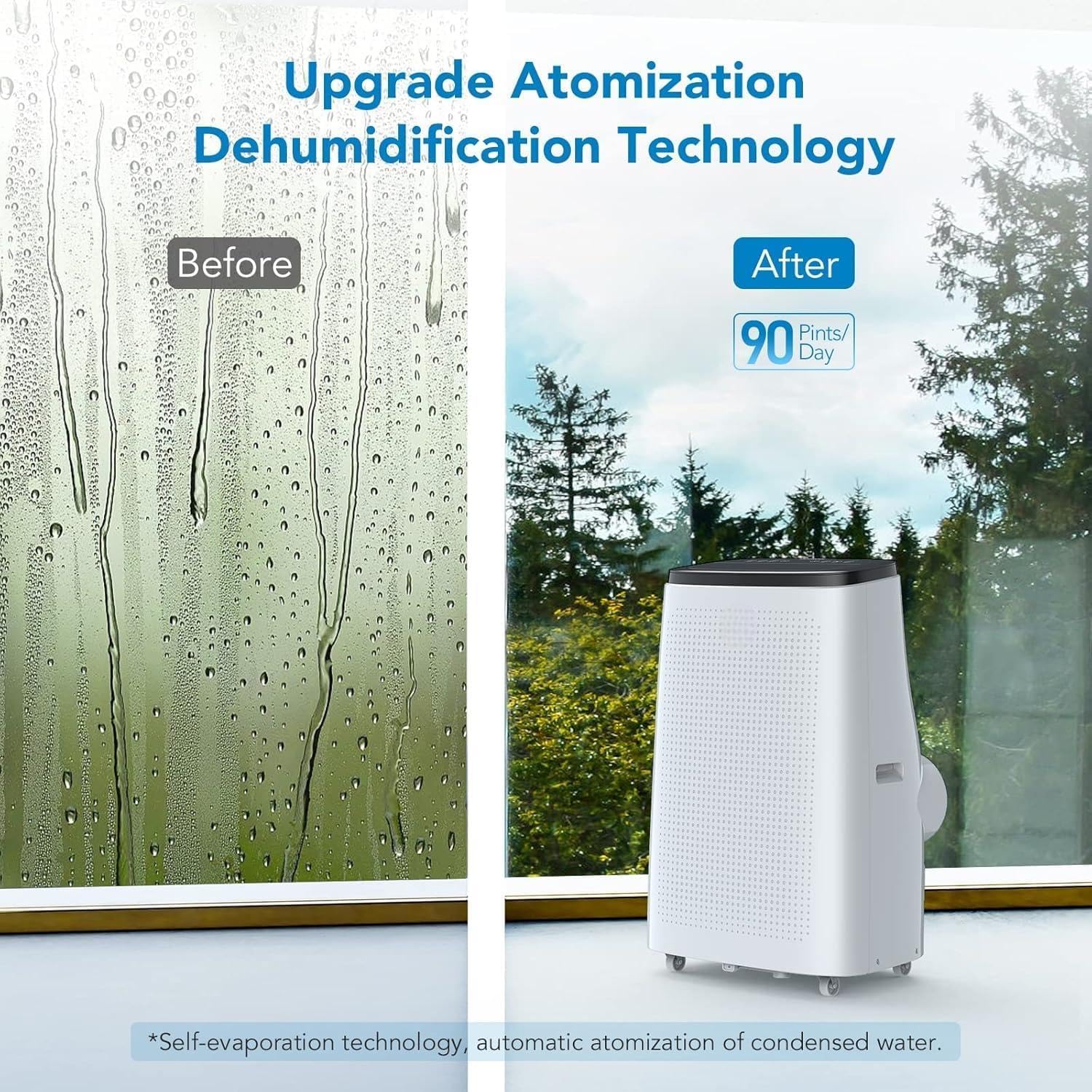 14,000 BTU Portable Air Conditioner for Rooms Up to 750 Sq. Ft, 3-in-1 AC with Dehumidifier, Fan and Cooling Modes, 24H Timer & Sleep Mode, Easy-Install, Includes Remote