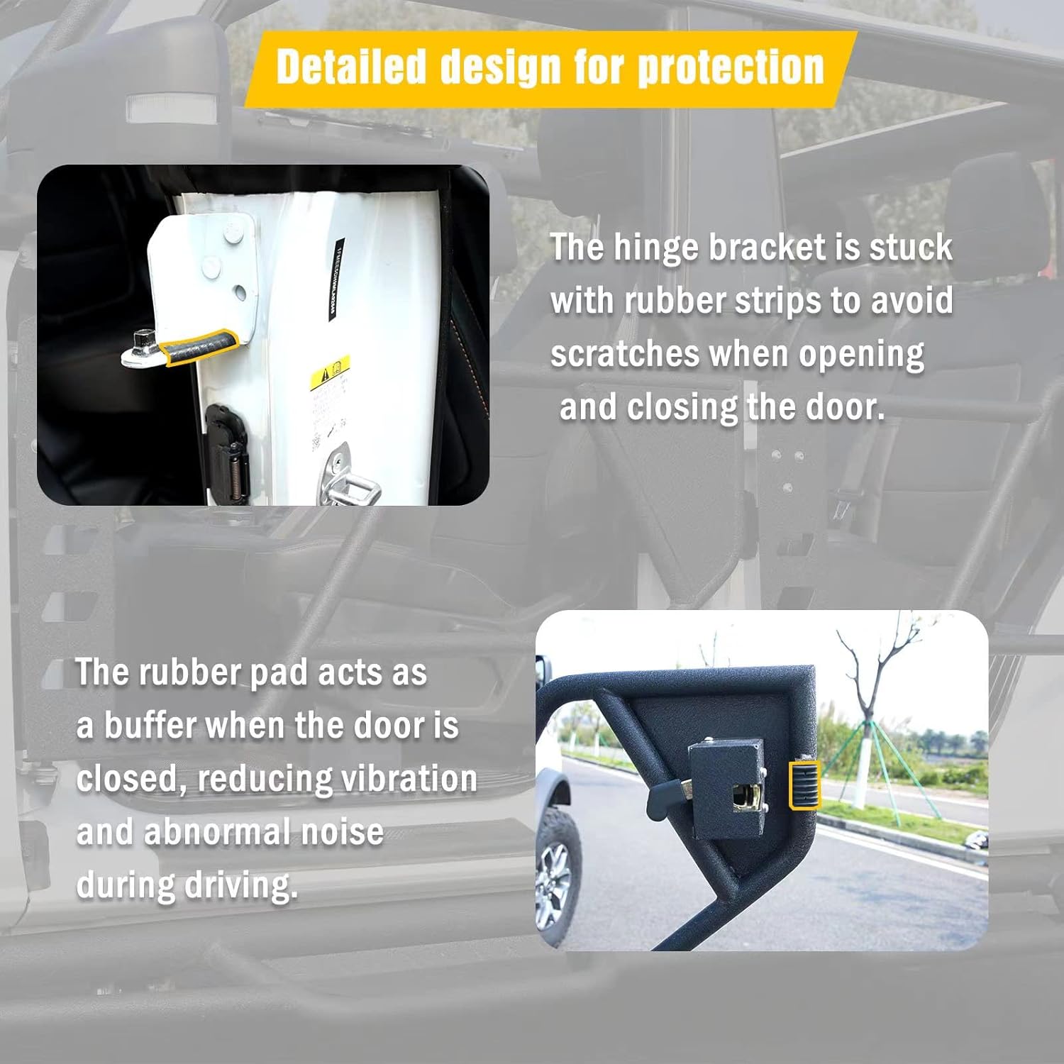 JROAD Bronco tube doors for Ford Bronco 2021 2022 2023 4 Door Accessories(Excluding Sport)，For Ford Bronco Off-Road Tubular Doors 4PCS