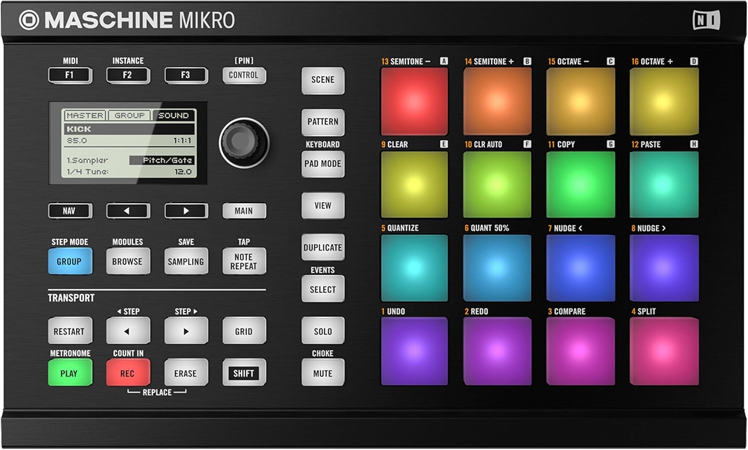 Native Instruments Maschine Mikro MK2 Groove Production Studio, Black