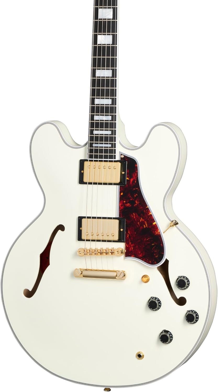 Epiphone Inspired by Gibson Custom 1959 ES-355, Classic White with Hard Case