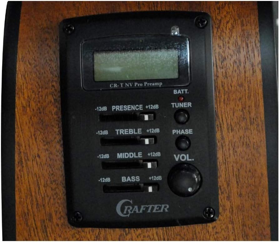 Crafter Guitars 6 String Acoustic-Electric Guitar, Right, Natural (HD100-CE-N)