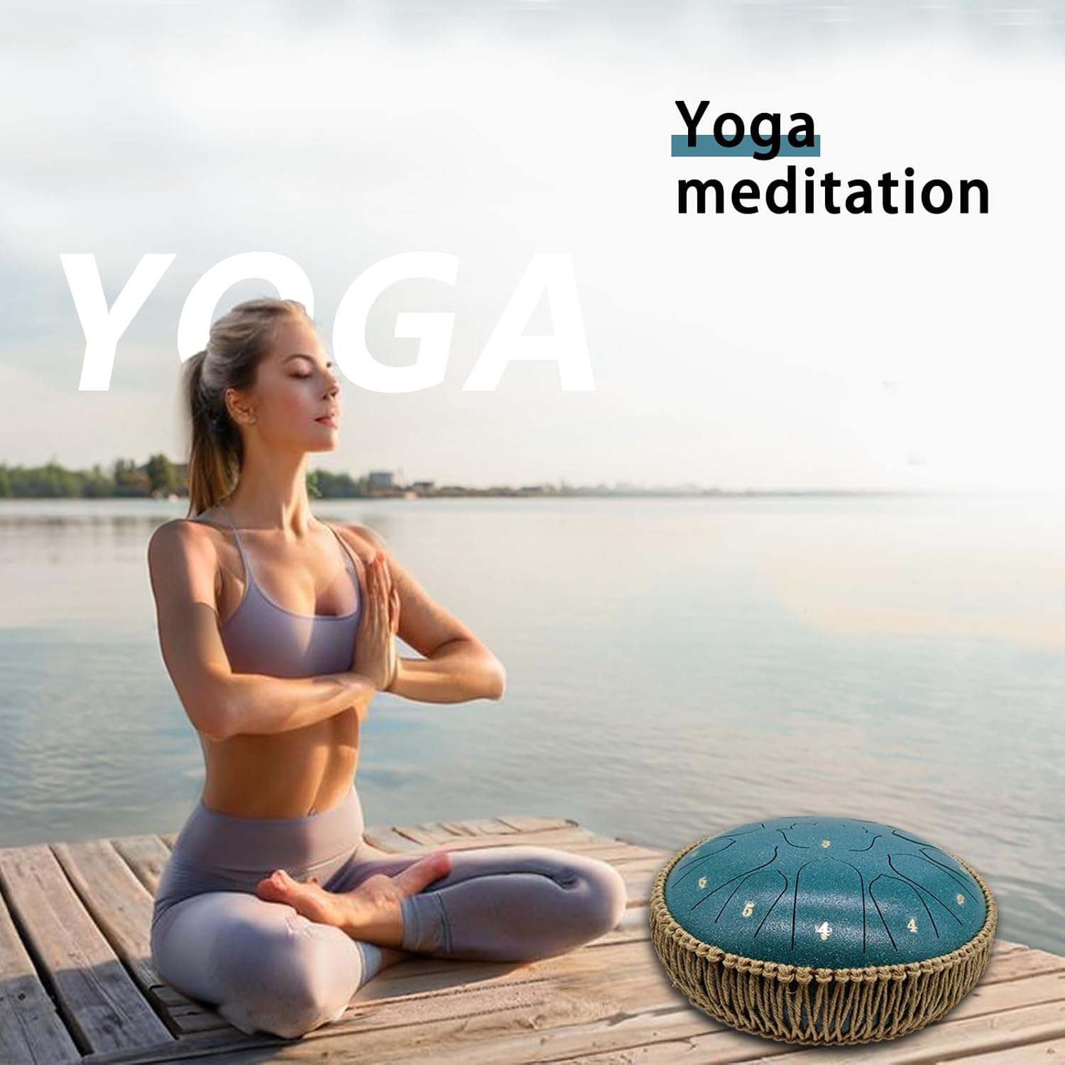 BETESINE 13-Inch 15-Note Steel Tongue Drum – C Major – Handpan Steel Drum for Meditation, Yoga & Relaxation – Includes Mallets, Music Book & Carry Bag (Malachite Green)