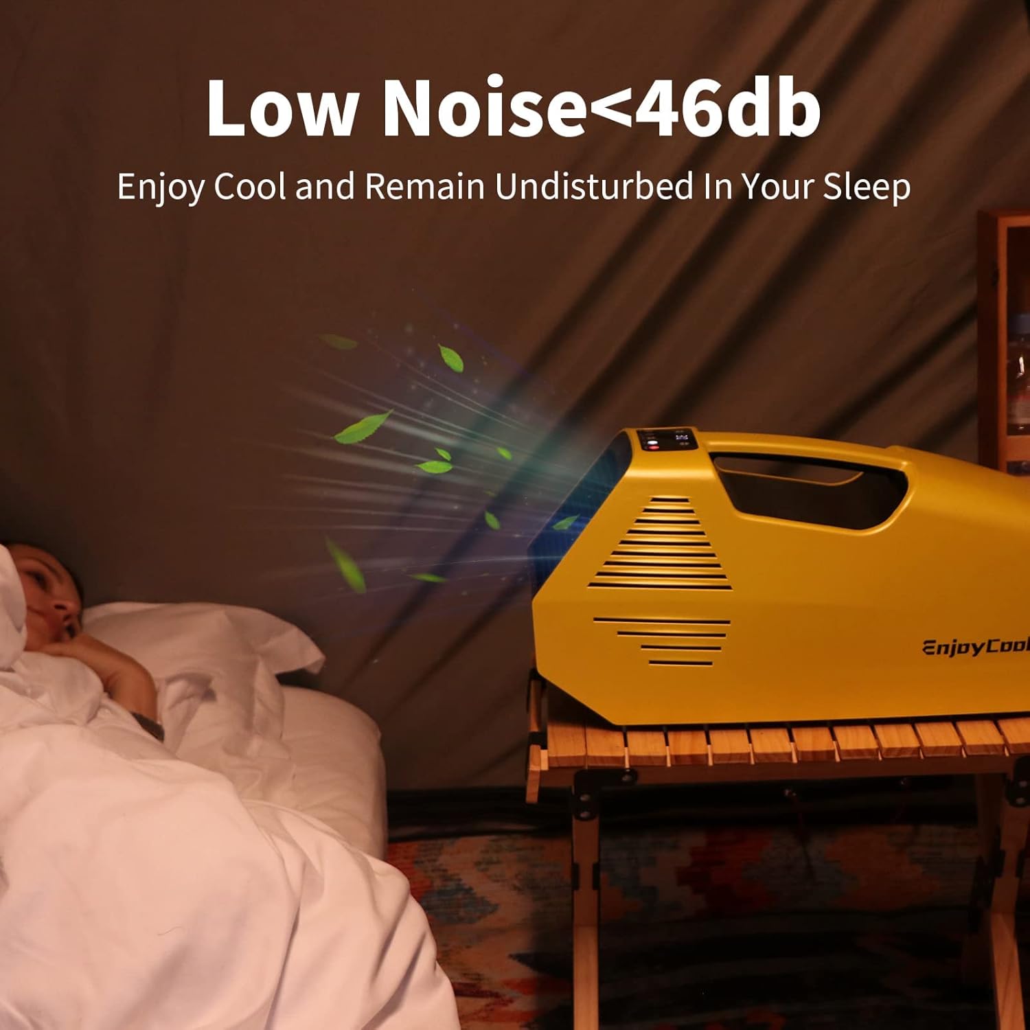 Portable Air Conditioners, 220W Low Power Consumption, 24VDC, Tent Air Conditioner 2380BTU, Fast Cooling AC for Van and RV, Camping Tent, Fishing, Car, Truck, Outdoor, Indoor (Yellow)