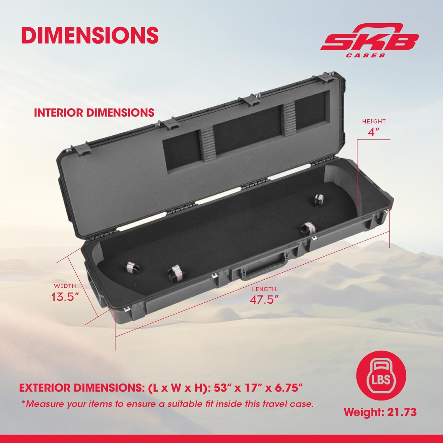 SKB Cases 2SKB-4009 Hard Exterior ATA 300 Category 1 Waterproof Short Double Rifle Transport Case